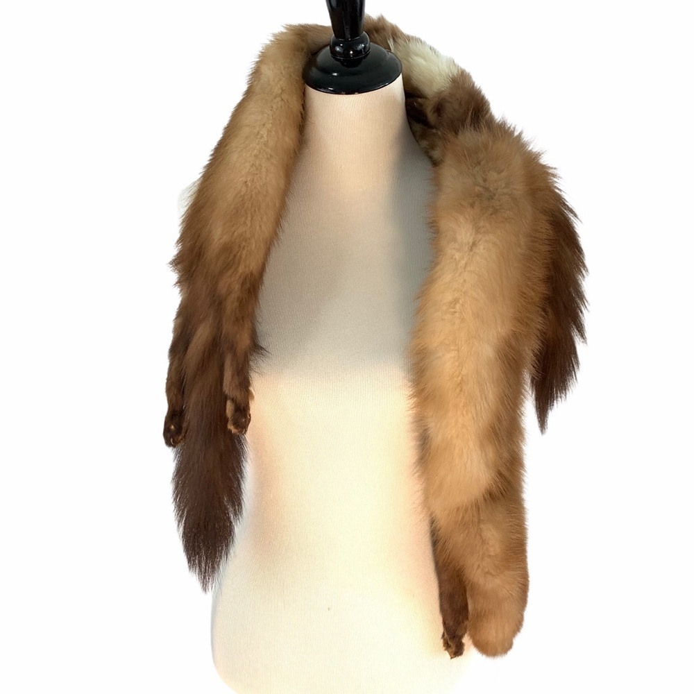 AUTHENTIC VINTAGE DOUBLE STONE MARTEN FUR WRAP